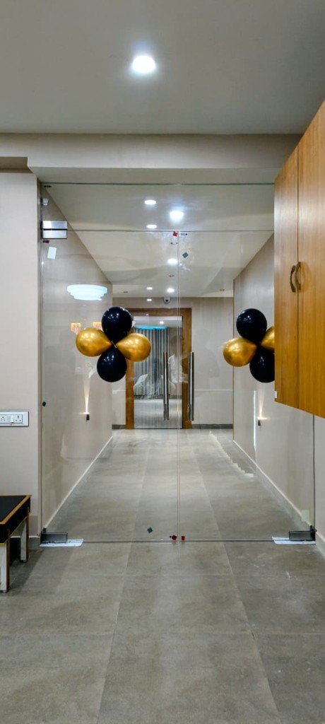 Glass door entrance hallway